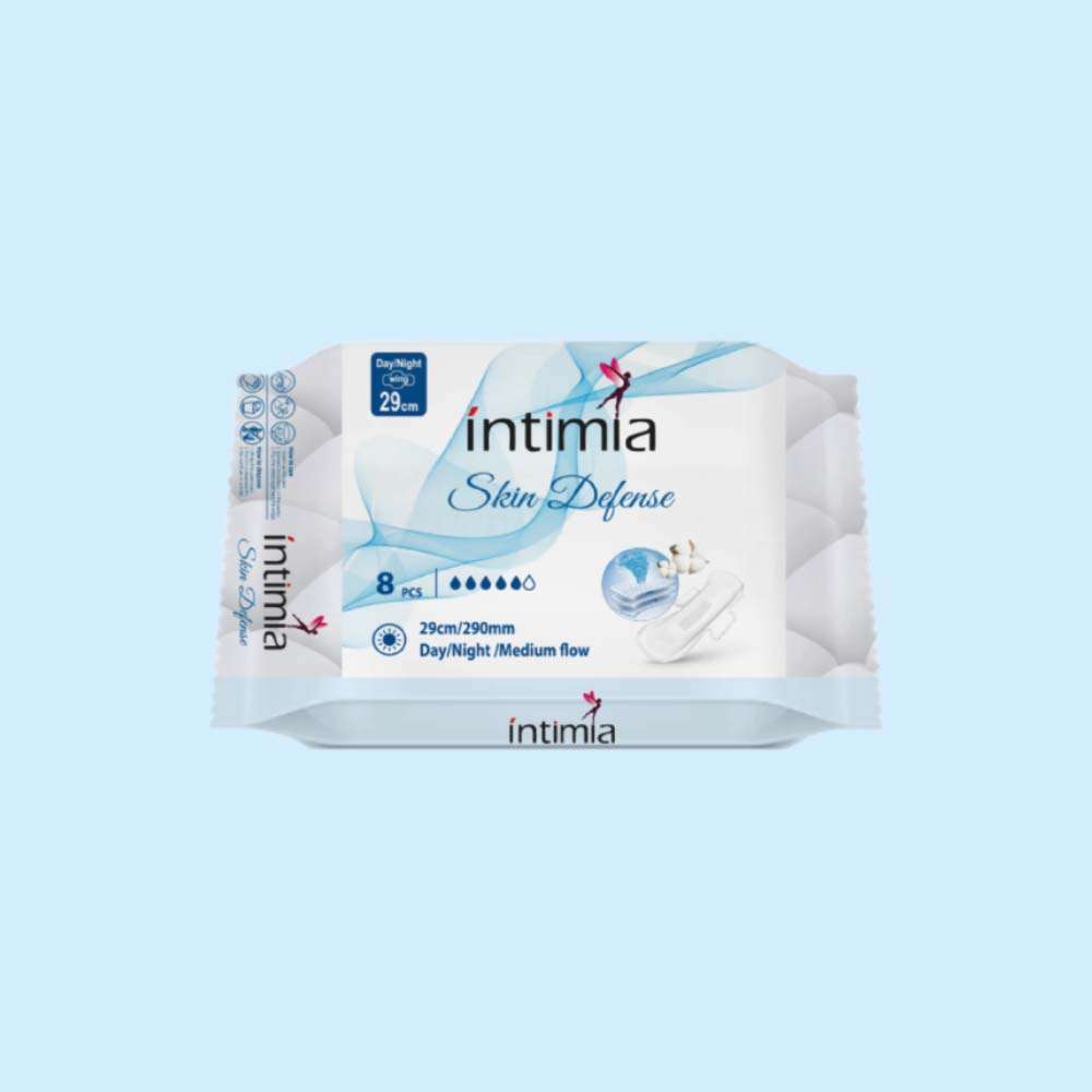 Intimia Sanitary Napkin Skin Defense (Medium Flow)-8pcs-L (290 MM )