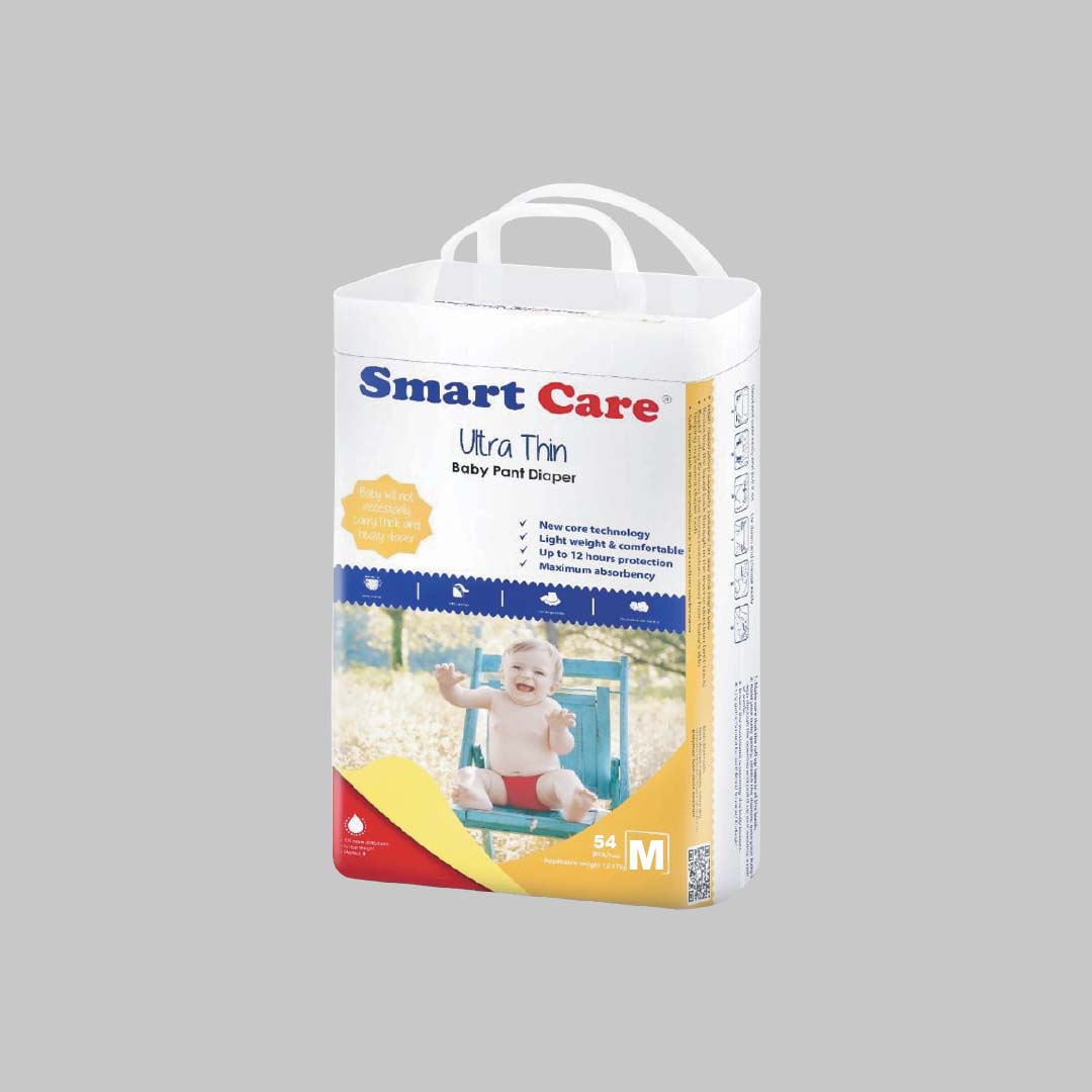 Smartcare Ultra Thin Baby Pant Diaper – (Medium 54 Pcs)