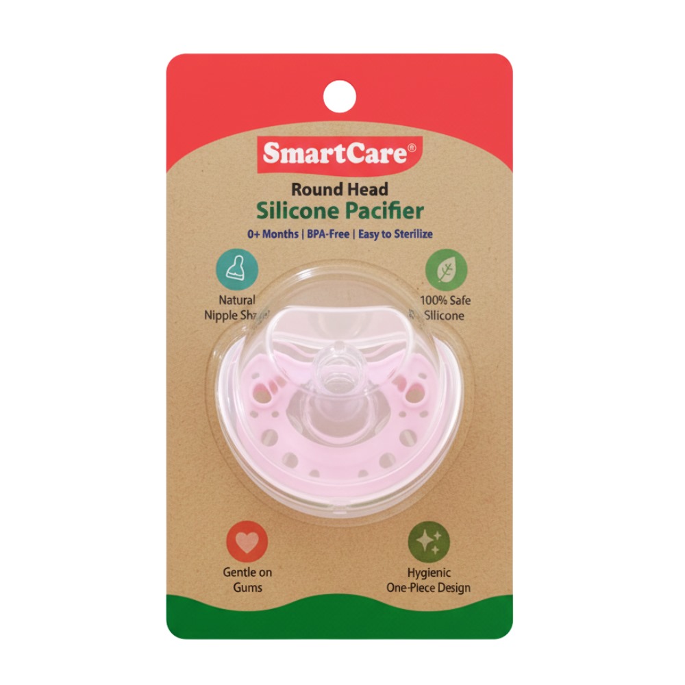Smart Care Silicon Round Head Baby Pacifier With Cover