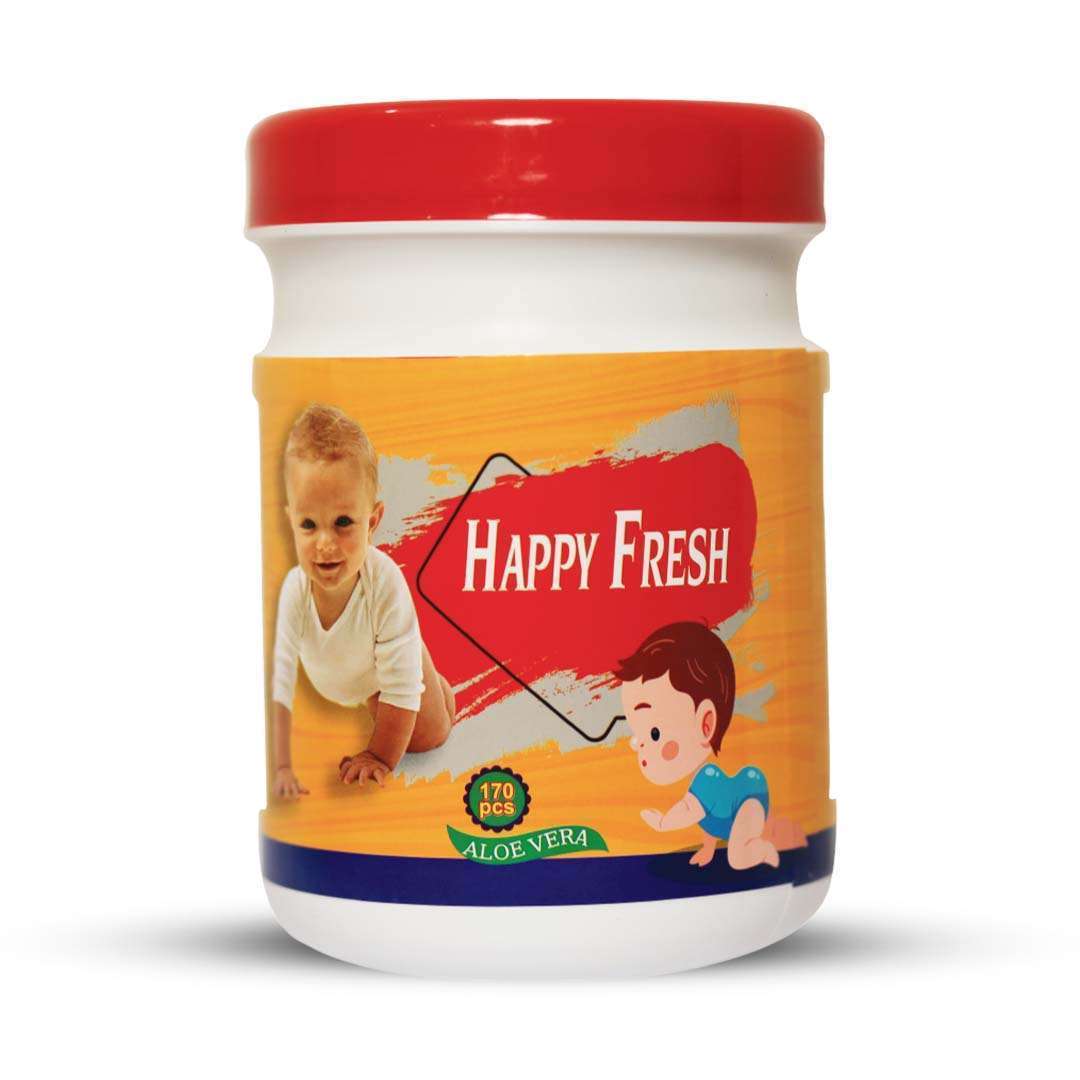Happy Fresh Wet Wipes With Tube -170 PCs